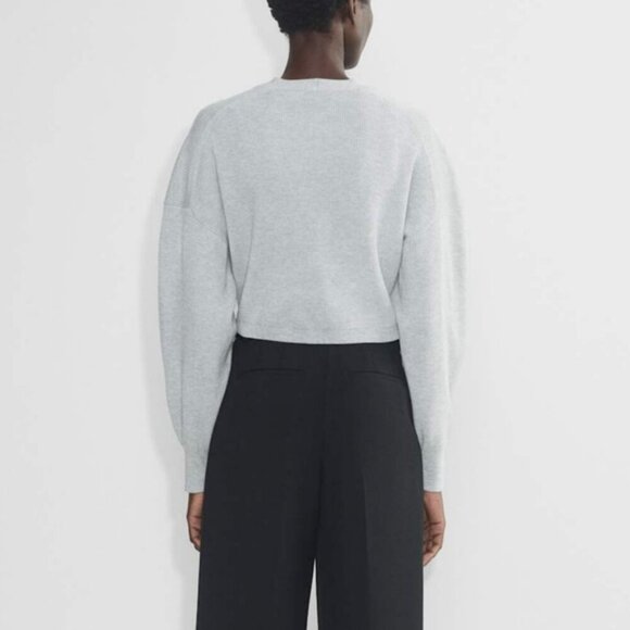 BABATON Decision Shrug Heather Chrome Grey Crop Cardigan Sweater XS - Picture 3 of 13